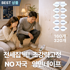 퍼피누 자국없는 아크릴 양면테이프 무타공 벽손실 방지 초강력 투명테이프 160알 320알, 160개
