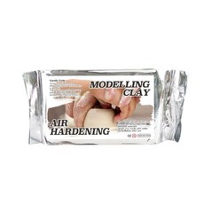 石塑黏土 套裝 免烤風乾陶泥塑形DIY 雕塑泥 砂紙 工具, 1個, 真空封裝—白色250g