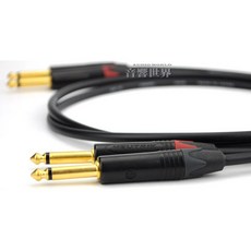 Canare L2T2S Neutrik鍍金6.3 TS 1-3米一對訊號線 日本製造 音響設備專用, 灰色,2米一對, 1個