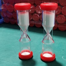 沙漏計時器 銀蓋15分鐘粉色, 小沙漏3分鐘