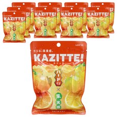LOTTE 日本樂天 Kajitte 橘子&檸檬硬式軟糖, 10個, 80g