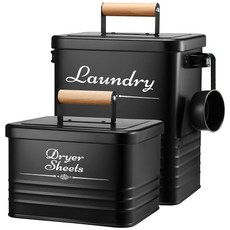 세탁 포드 보관함 금속 용기 156개 수납, Black, Regular