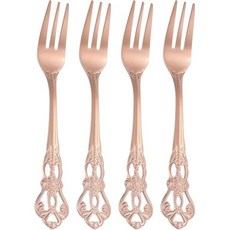 일본 직배송 uxcell 4개 세트 샐러드 포크 13 cm스테인리스제 디저트 미러 마무리 식세기 대응 로즈 금색의 소형 디저트・칵테일용