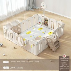 투앤코 휴대용베이비룸 울타리 아기울타리 펜스, 1개, 스타문 밀크커피색 중형 B세트 10+3
