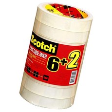 3M 투명테이프 리필 6+2롤 포장용 부착용 택배 문구 사무용 어린이집 매장 데스크