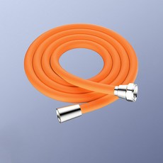 더자카 물때방지 무광 실리콘 샤워호스, 오렌지, 2m