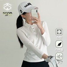 [순이야] J.여성 봄 가을 골프 메쉬 카라 긴팔 티셔츠