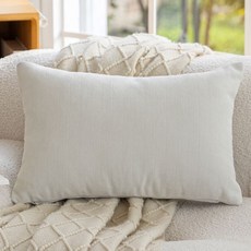 雪莉 奶油風北歐風抱枕套 超柔可拆洗 大長方形 沙發床頭腰靠枕, 奶油白,30x60(單獨套子)