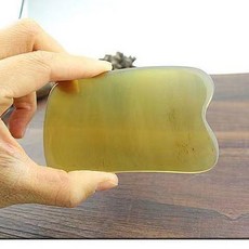 天然牛角刮痧板 全身頸部按摩 面部按摩器, 1個, 超薄款1mm 痛感嚴重 ,真牛角 假一罰十 穴位圖+保養袋