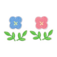 티큐 꽃 잎 플라워 접착식 자수 스티커 의류 가방 리폼 와펜 패치 6종 세트 E205, 1개, 혼합색상