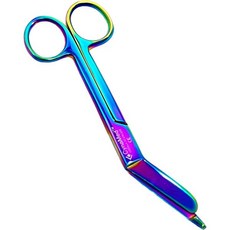 독일 리스터 밴드지 간호사 가위 EMT 다채로운 무지개 티타늄 시나메드 4.5인치, 5.5" LISTER BANDAGE SCISSORS R, 1개