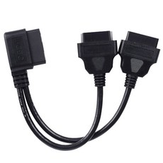 TTXSPP 직각 OBD2 스플리터 Y 케이블 16핀 1개 남성 대 2개 여성 연장 케이블 30cm/12인치