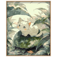 코지하루 DIY 명화그리기 유화 그림 그리기 아크릴화, 비와 고양이B 30x40 (A270), 1개