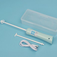 日本にほん 奶粉攪拌棒加長柄電動調奶器 迷你嬰兒奶粉攪拌器 沖調不結塊, 充電款藍色+2條杆+收納盒+充電線