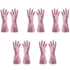 Shutata 두꺼운 가정용 라텍스장갑, 1개, 대(L), 5개입, 핑크