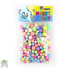 원투라이프 방과후만들기 소포장 팔찌고리 만들기 비즈 아크릴구슬 혼합 100g 1봉, 비비드 100g 1봉