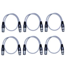 SEISMIC AUDIO - SAXLX-50 - 15.2m(50피트) 블랙 XLR 수 - XLR 암 마이크 케이블 6팩 - 밸런스 - 15.2m(50피트) 패치 코드, 2 Foot, 화이트
