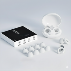 비와나 이어플러그 세트 여분실리콘+케이스+박스포장 수면 집중 소음방지, 1쌍, 1세트