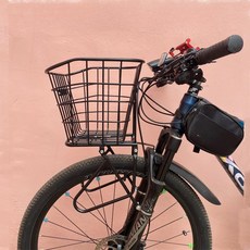 전기자전거 바구니 배달 자전거 수납 전기 걸이식 스쿠터, 1개, 단독 고정 강철 바구니