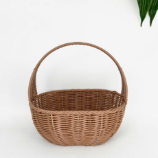 히스홈 과일바구니 꽃 피크닉 예단 축하 선물 포장 바스켓, 브라운, 1개