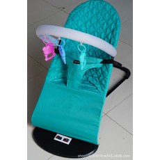 접이식 흔들 의자 침대 신생아침대 신생아, 연 그린 다이아몬드+장난감 받침대 세