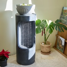 VITALO 연우정 워터폴 오브제 분수대 수경 홈가든 매장 인테리어 소품 타워형 기둥형 플렌테리어 실내분수대 가습 빈티지 감성 정원, 분수대_PGC1300