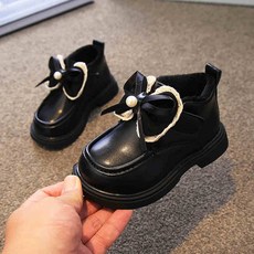 토파즈AC5479 여아 키즈 아동 봄 가을 숏 미디 리본 공주풍 가죽 워커 앵글 부츠 신발