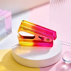코지로움 웰컴 아크릴 제침기 투명 컬러 사무용 호치키스 리무버, 1개, 핑크