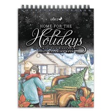 컬러잇 ColorIt Home for the Holidays 성인용 크리스마스 컬러링 북 휴일 장면과 전통의 향수 일러스트레이션 50개 두꺼운 천공 종이 나선형 바인딩, 컬러잇 ColorIt Home for the Holid