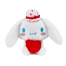 Sanrio 산리오 시나모롤 24.1cm(9.5인치) 발렌타인 하트 플러시 레드 하트와 모자가 있는 화이트 토끼 캐릭터 기념일 달콤한 날 또는 배우자의 선물 583999