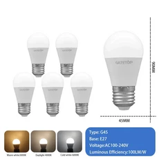 LED 전구 색상 변경 조명 CCT 3000K E27 GU10 홈 거실용 베이스 스포트라이트 6 개, [17] 6pcs G45 B22, [02] 3W, [01] AC100-240V