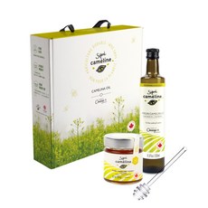 Signé caméline 冷壓初榨薺藍籽油與天然蜂蜜禮盒組 可高溫料理富含Omega-3 加拿大進口, 1個