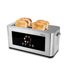 BBday 터치 스크린 스마트 토스터 4 슬라이스 LCD 디스플레이 4.1cm(1.6인치) 길이 슬롯 토스터 6가지 쉐이드 설정 해동 재가열 및 탈착식 트레이 긴 빵, BBday 터치 스크린 스마트 토스터 4 슬라이스, L