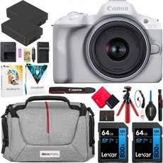 캐논 EOS R50 미러리스 카메라 (블랙) RF-S 18-45mm F4.5-6.3 IS STM 렌즈 5811C012 번들 124138, White_w/ 18-45mm Lens