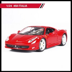 1:24 페라리 488 피스타 SF90 자동차 다이캐스트 모델 피규어 모형, 페라리 458 이탈리아 레드, 1개