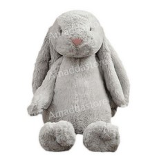 귀여운 귀 토끼 봉제 장난감 긴 작은 흰 인형 진정 헝겊 키즈 생일 선물, 회색, 29cm(작은 머리띠), 1개
