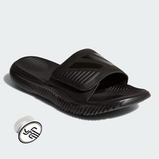 아디다스 ALPHA 바운스 쿠션 슬리퍼 올블랙 + 그립톡