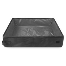 攜帶式可折疊防水貓砂盆 外出攜帶式貓砂盆 寵物外出用品 貓廁所 摺疊防水 外出貓砂盆 簡易貓砂盆 旅行用貓砂盆, S號 黑色, 1個