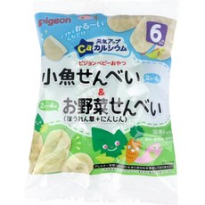 貝親 Pigeon 日本製嬰兒零食補鈣小魚米果&蔬菜米果 嬰幼兒副食品, 1個