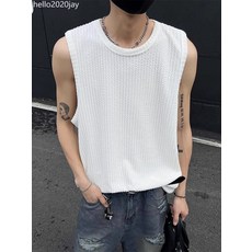 夏季肌理感彈力無袖T卹男戶外健身運動背心夏季cleanfit坎肩短袖