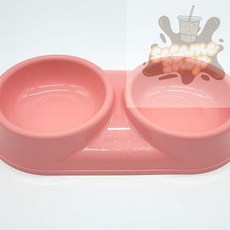 참깨샵 네이처펫 모모 쌍식기 핑크 고양이밥그릇