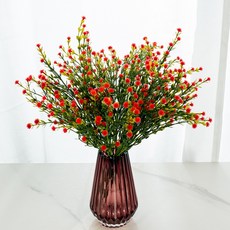 할메이드 생화같은 조화 꽃 hf40 버들 안개꽃 6p, hf40 버들 안개꽃 6p 레드