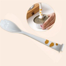 캔오프너 고양이 습식 캔 전용 플라스틱 뚜껑따개 스푼 똑템, 1개