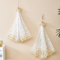 국화 밥상보 레이스 자수 식탁보 음식 보온 커버 주방 덮개, 1개