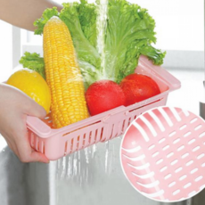 냉장고 수납 선반 다용도 서랍식 주방 냉장고 슬라이드 선반 정리 싱크대 테이블 세척물 보관함 정리함, 1-냉장고선반-베이지