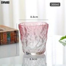 DFMEI 玻璃杯家用水杯加厚冰川杯透明茶杯果汁牛奶杯啤酒, 1個