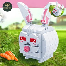 [픽네] 아기블록 감각발달블록 놀이블록 십이지신 동물블록 분홍 토끼