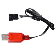 올칩 7.4V 리튬 배터리용 SM-4P 4핀 역방향 USB 충전기 RC카 드론 보트 호환 충전 케이블 18650, (SM4P) 7.4v USB충전기(역방향), 1개