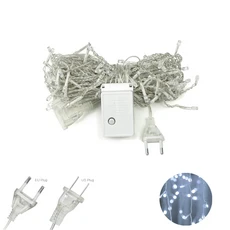 크리스마스 스트링 LED 커튼 고드름 화환 조명 처마 장식 정원 거리 야외 0.4-0.6m 5m, [00] White