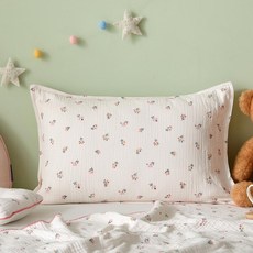 모던하우스 순면 3중직 소프트거즈 베개커버 60x40 쁘띠플라워 아이보리-CZ0324015